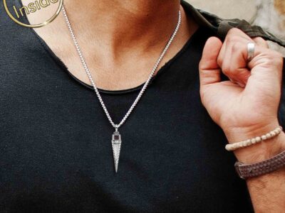 Biblical Gifts for Him Silver Arrow Pendant with Scripture Chip Design by My Nano Jewelry